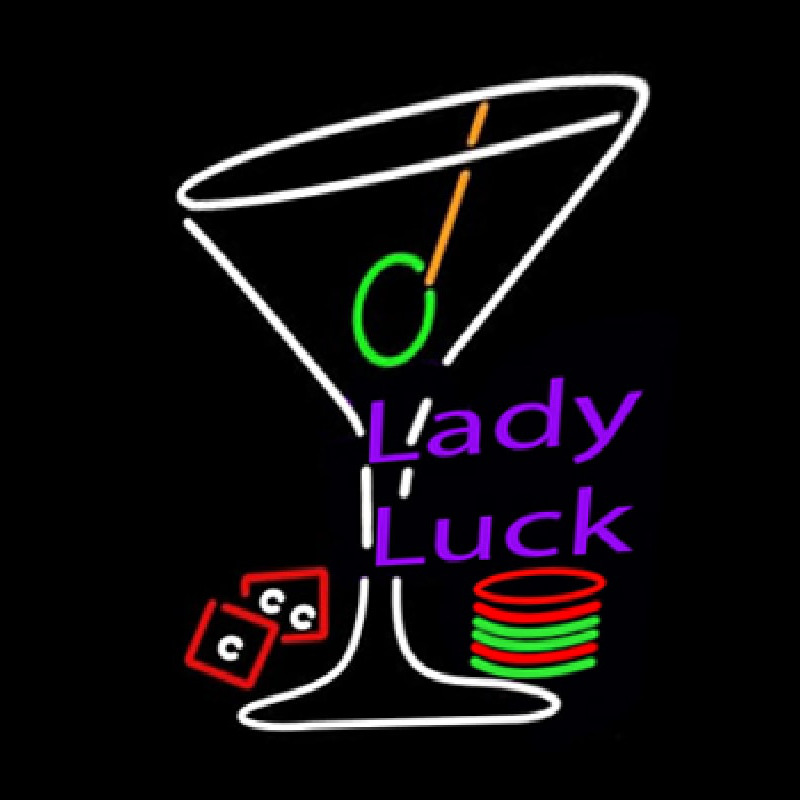 Lady Luck Martini Neonskylt