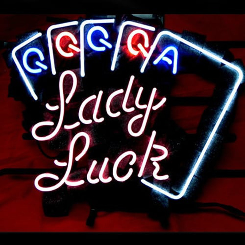 Lady Luck Poker Öl Bar Neonskylt