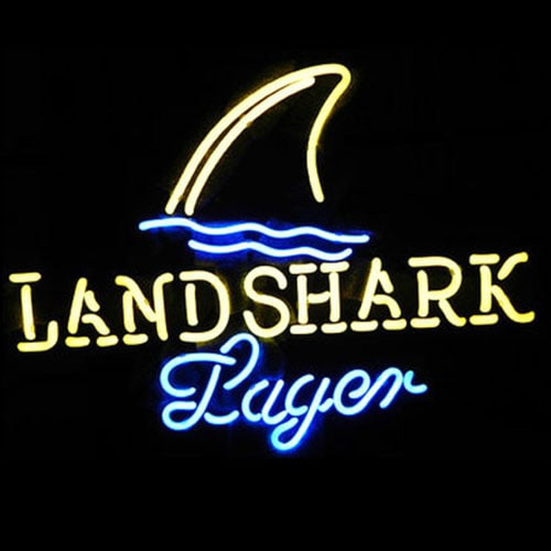 Landshark Lager Öl Bar Öppet Neonskylt