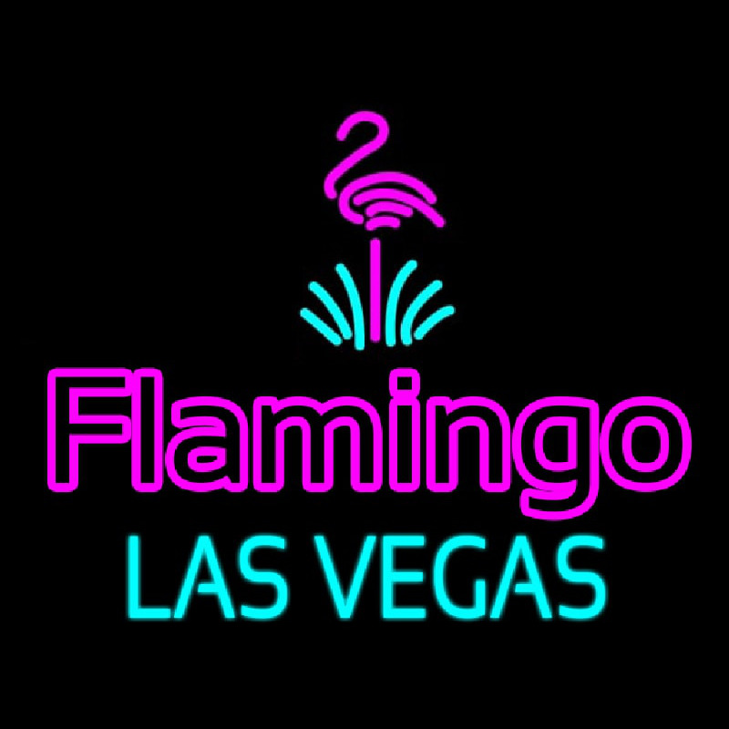 Large Flamingo Hotel Las Vegas Neonskylt