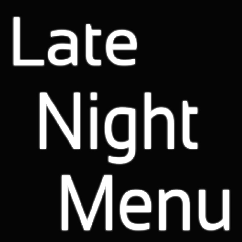 Late Night Menu Neonskylt