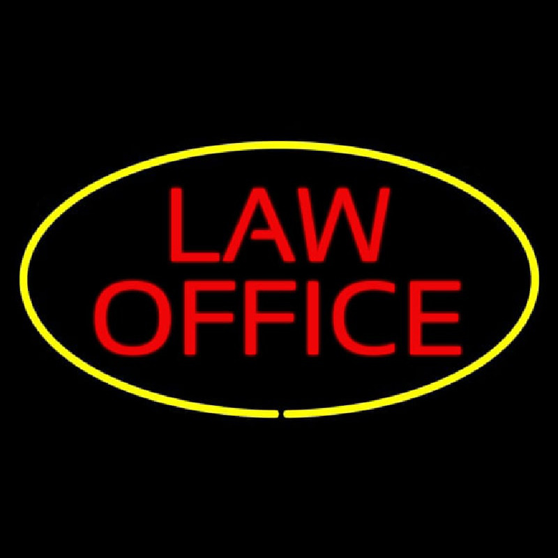 Law Office Oval Yellow Neonskylt