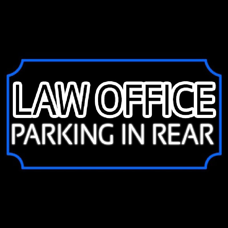 Law Office Parking In Rear Neonskylt