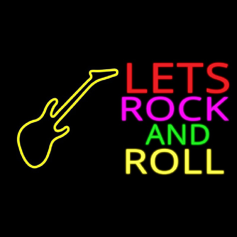 Lets Rock And Roll Neonskylt