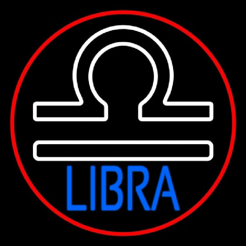 Libra Zodiac Border Red Neonskylt