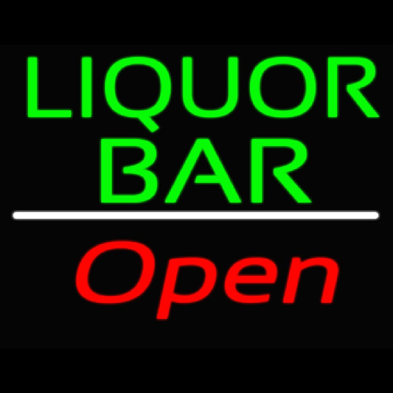 Liquor Bar Open 2 Neonskylt