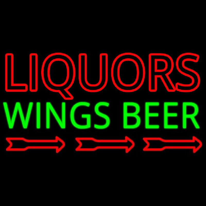 Liquor Wings Beer Neonskylt
