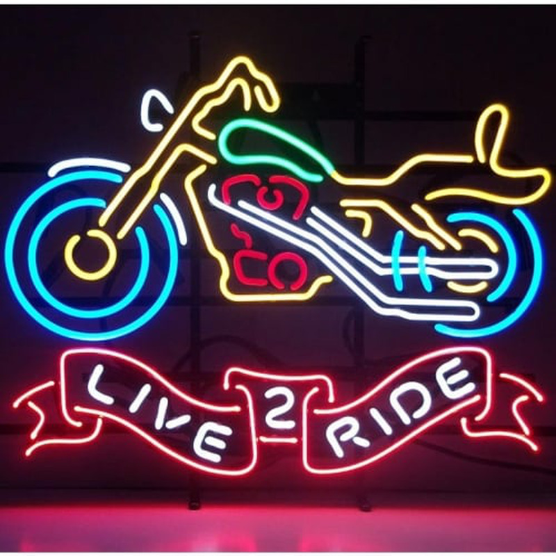 Live 2 Ride Motorcycle Neonskylt