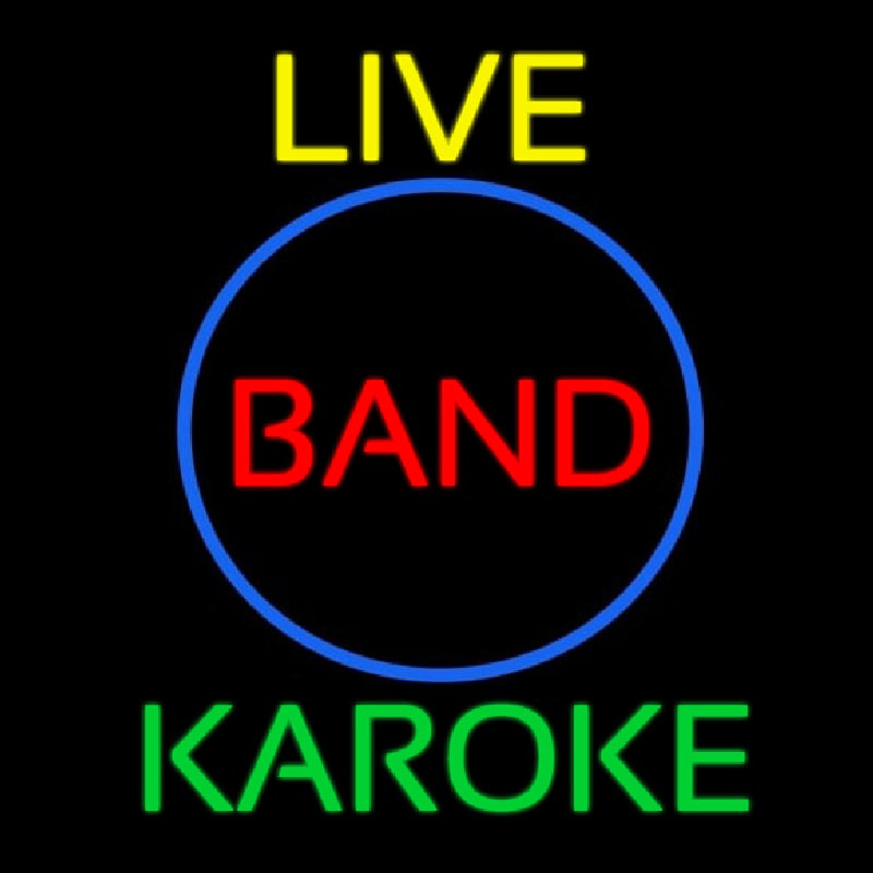 Live Band Karaoke Neonskylt