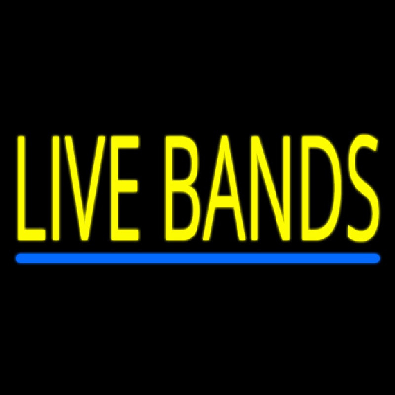 Live Bands Block Neonskylt