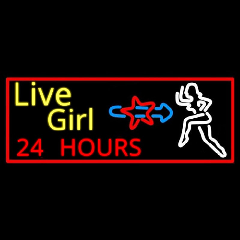 Live Girls 24 Hrs Neonskylt