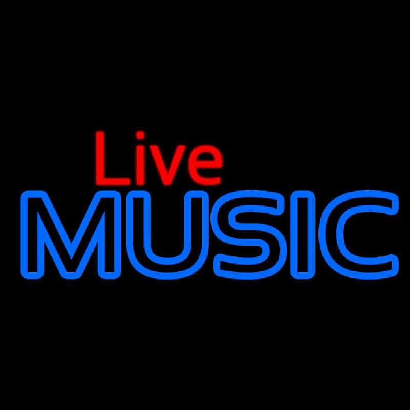 Live Music Blue 1 Neonskylt