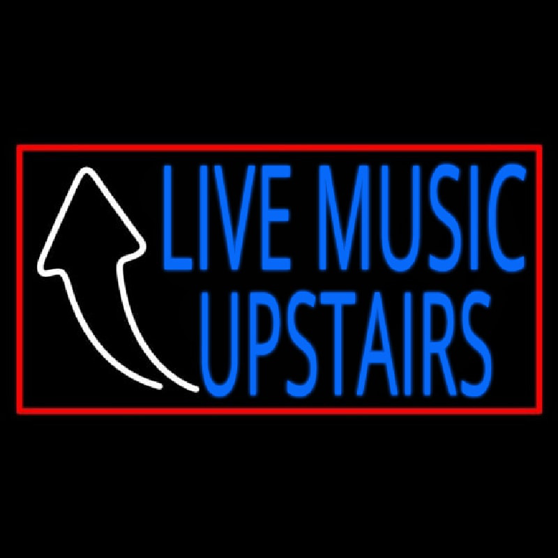 Live Music Upstairs Neonskylt