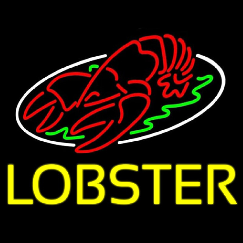Lobster Block With Logo Neonskylt