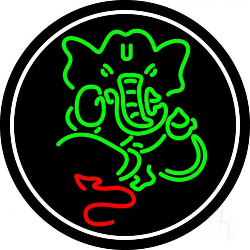 Lord Ganesha With Border Neonskylt