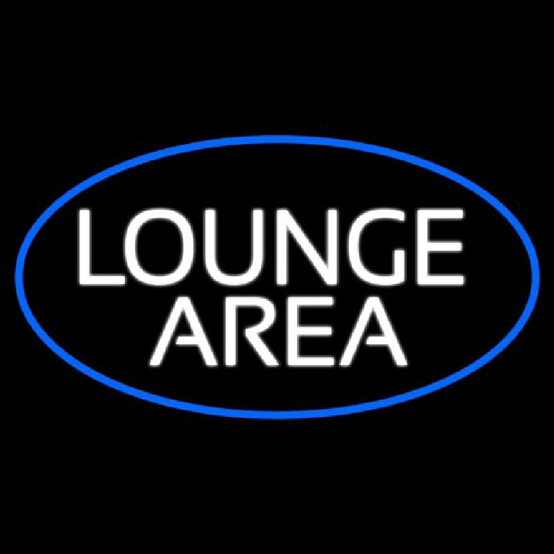 Lounge Area Oval With Blue Border Neonskylt
