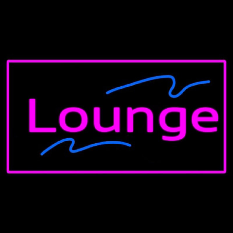 Lounge Rectangle Pink Neonskylt