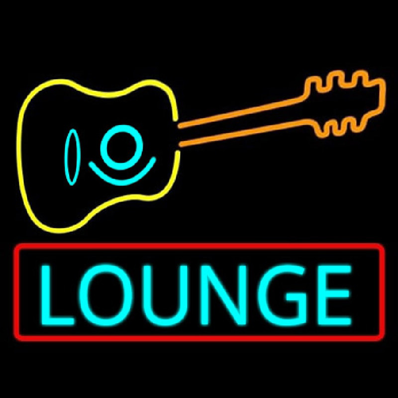 Lounge With Guitar  Neonskylt