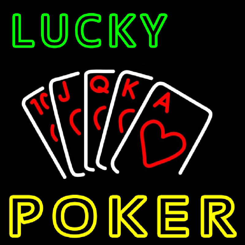 Lucky Poker Neonskylt