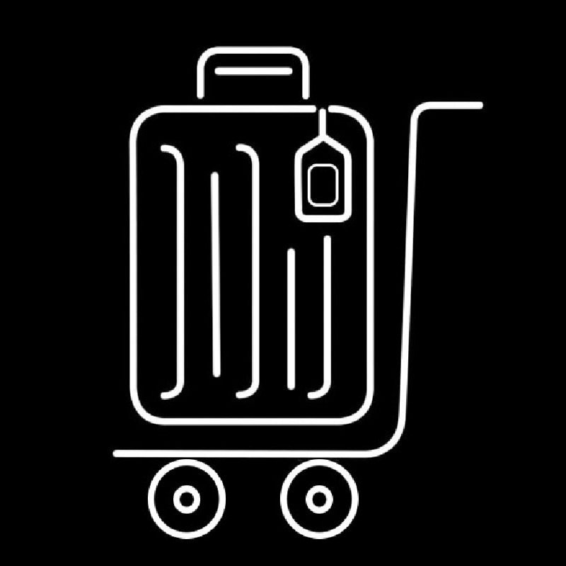 Luggage Bag Icon Neonskylt