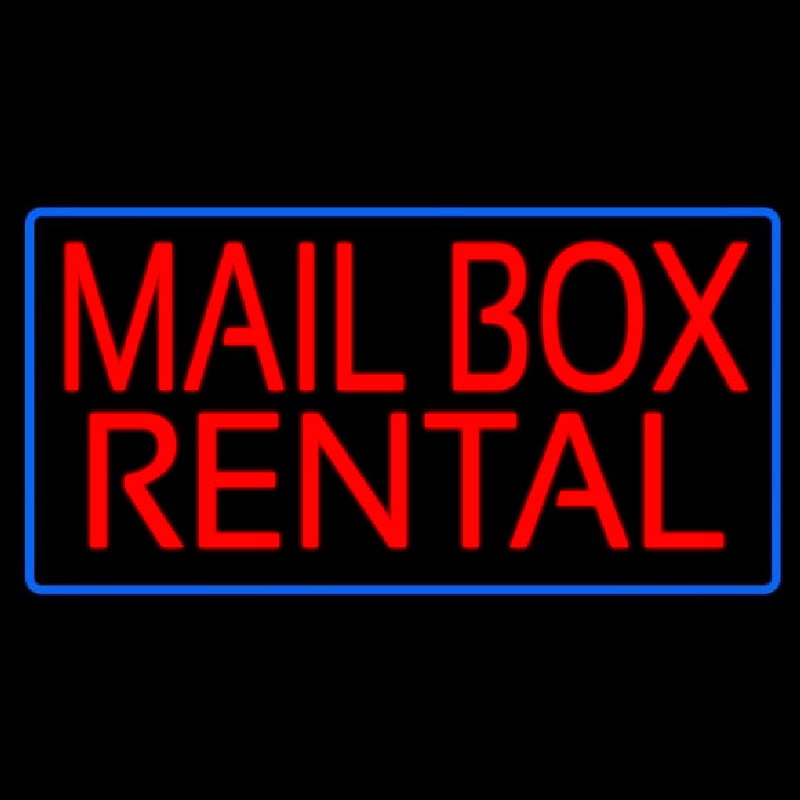 Mail Bo  Rental Blue Border Neonskylt