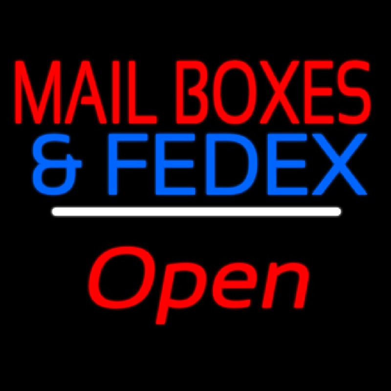 Mail Bo es And Fede  Open White Line Neonskylt