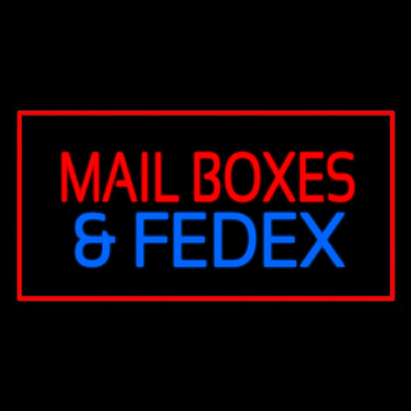 Mail Bo es And Fede  Rectangle Red Neonskylt