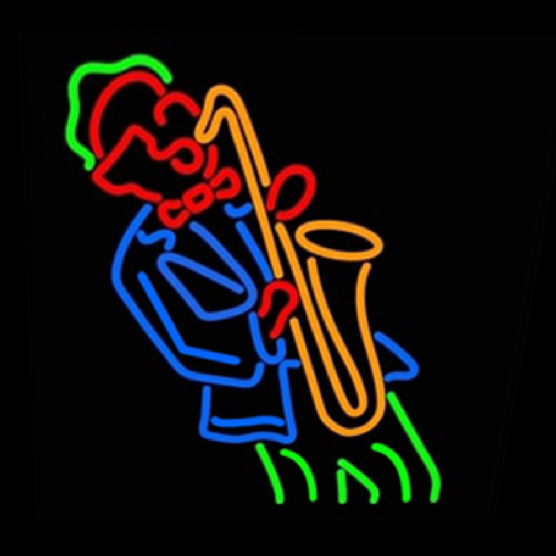Man Playing Saxophone Neonskylt
