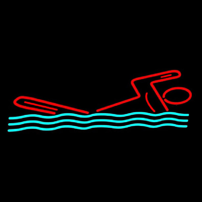 Man Swimming Neonskylt