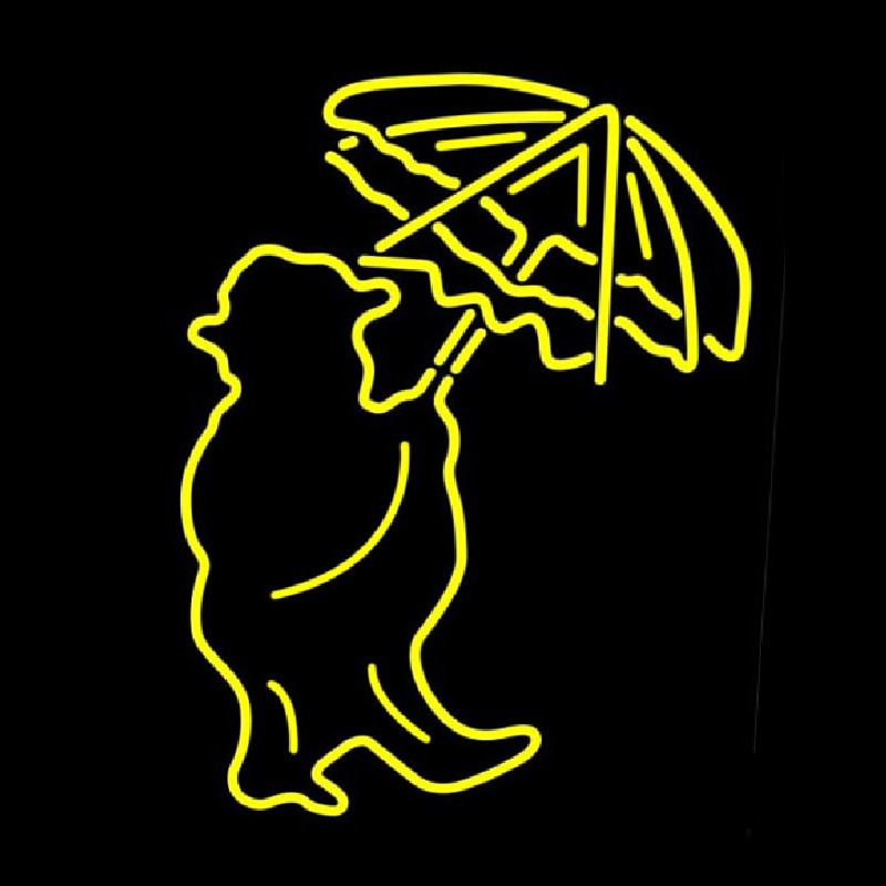 Man With Umbrella Neonskylt
