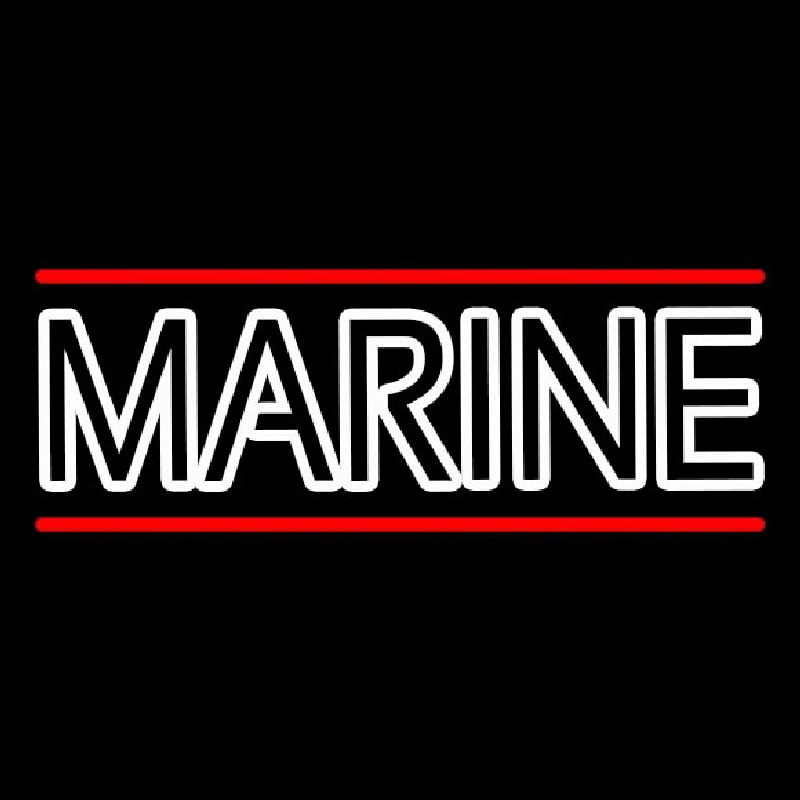 Marine White Neonskylt