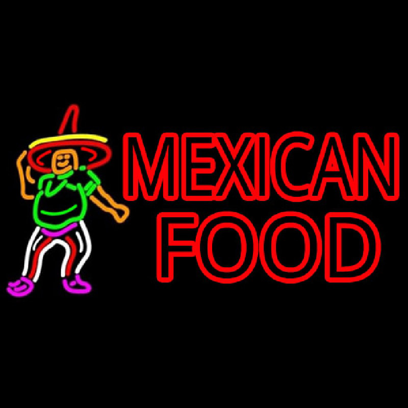 Mexican Food Man Logo Neonskylt