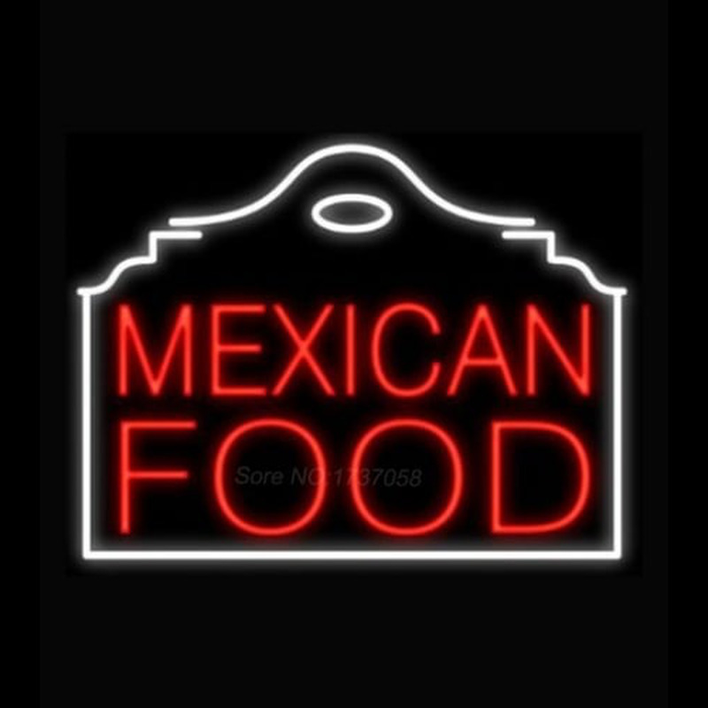 Mexican Food Red Building Neonskylt