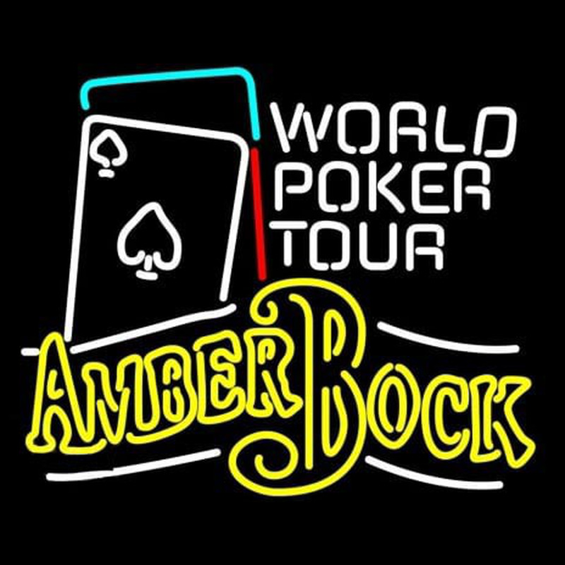 Michelob Amber Bock World Poker Tour Neonskylt