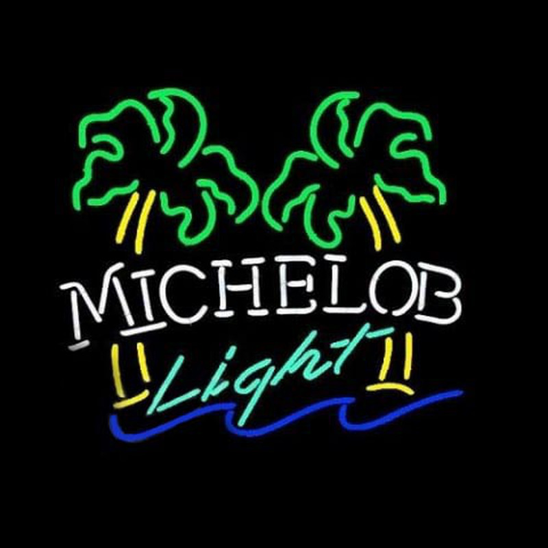 Michelob Light Dual Palm Trees Neonskylt