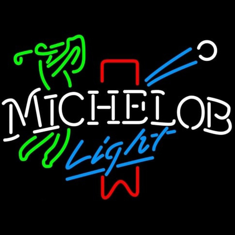 Michelob Light Red Ribbon Golfer Neonskylt