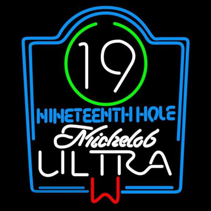 Michelob Ultra 19th Hole Beer Sign Neonskylt
