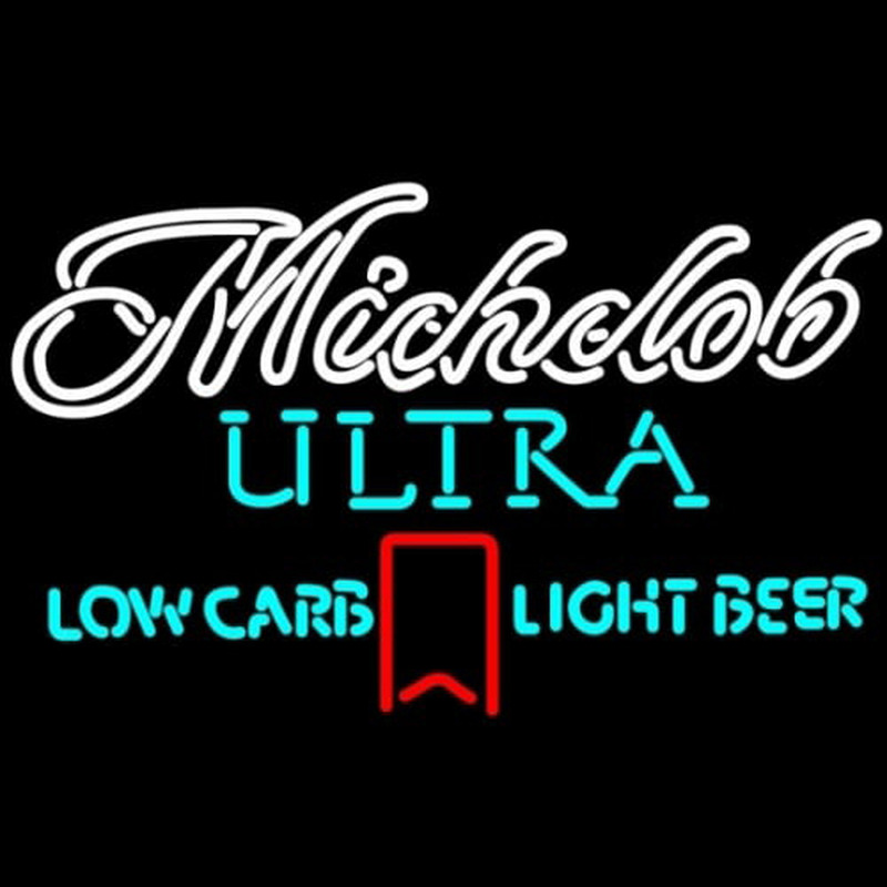 Michelob Ultra Light Low Carb Red Ribbon Neonskylt