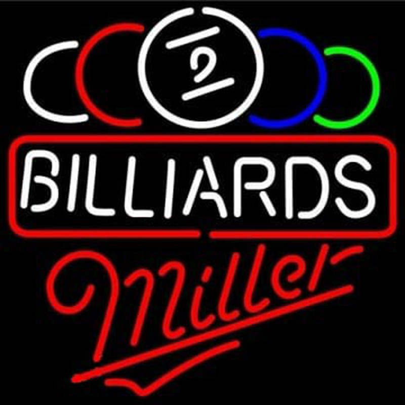 Miller Ball Billiards Pool Beer Neonskylt