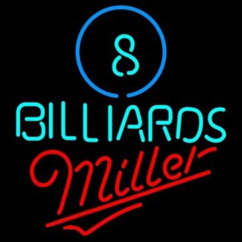 Miller Ball Billiards Pool Beer Neonskylt