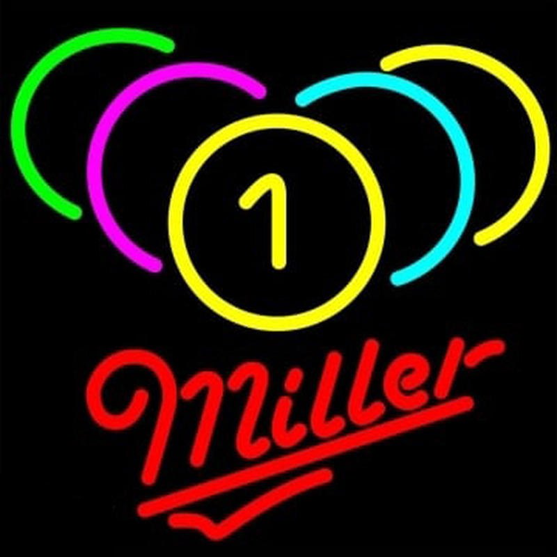 Miller Billiards Rack Pool Neonskylt
