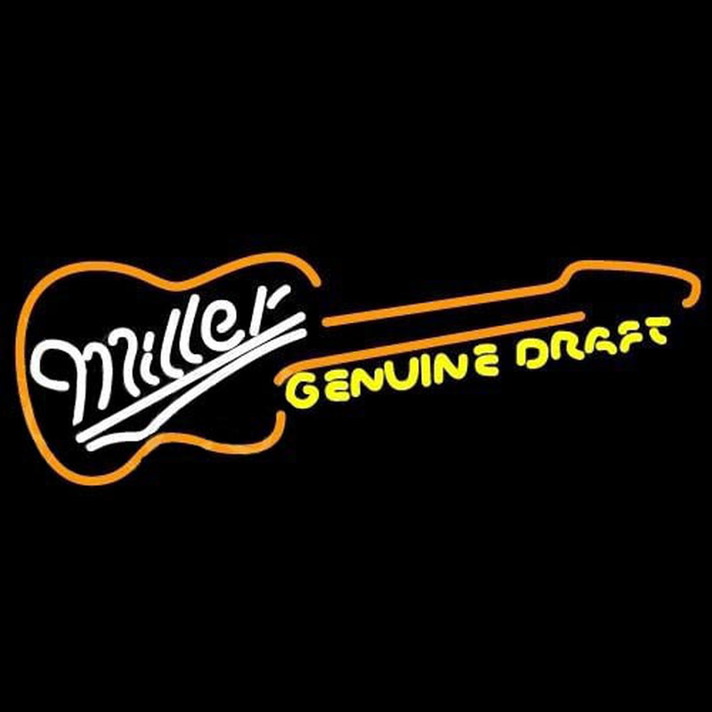 Miller Country Guitar Beer Sign Neonskylt