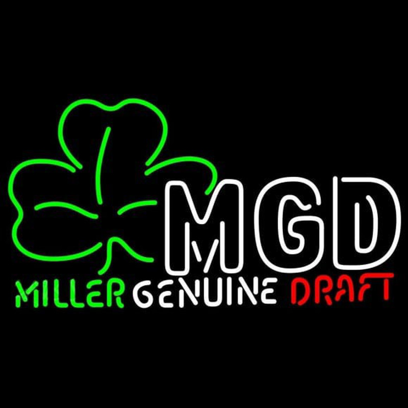 Miller Genuine Draft Shamrock Beer Sign Neonskylt