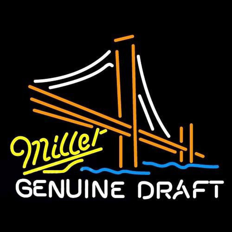 Miller Golden Gate Bridge Beer Sign Neonskylt