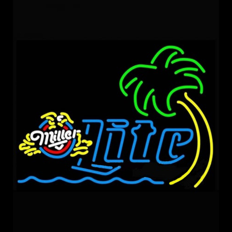 Miller Lite Eagle Palm Tree With Wave Neonskylt