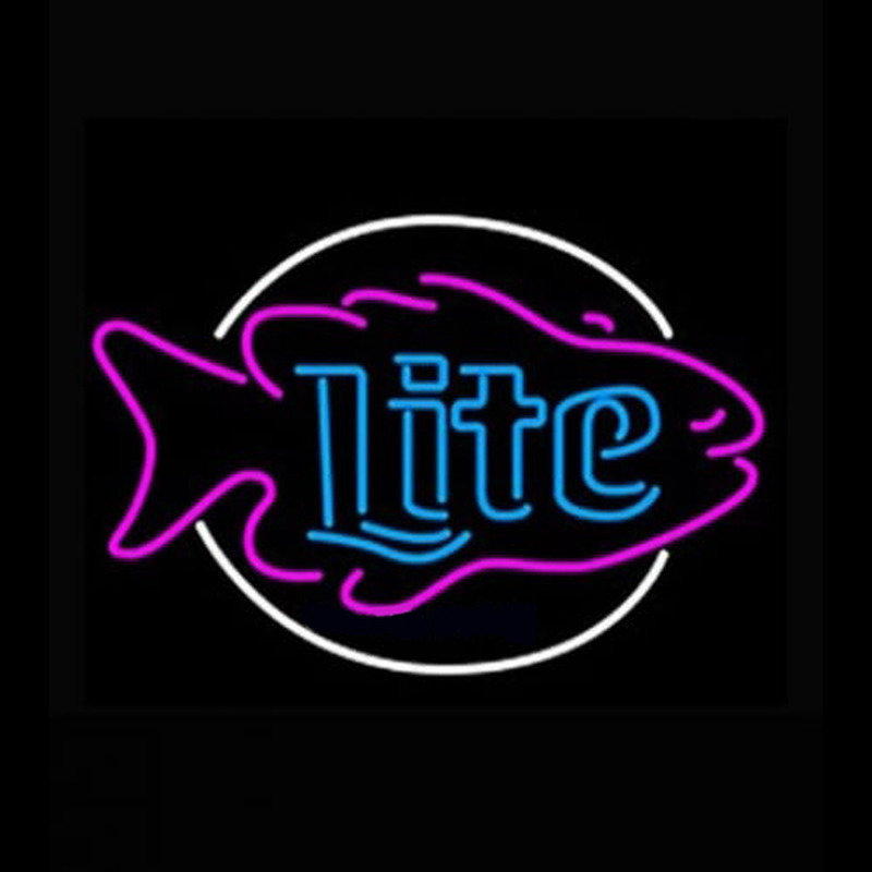 Miller Lite Fish Neonskylt