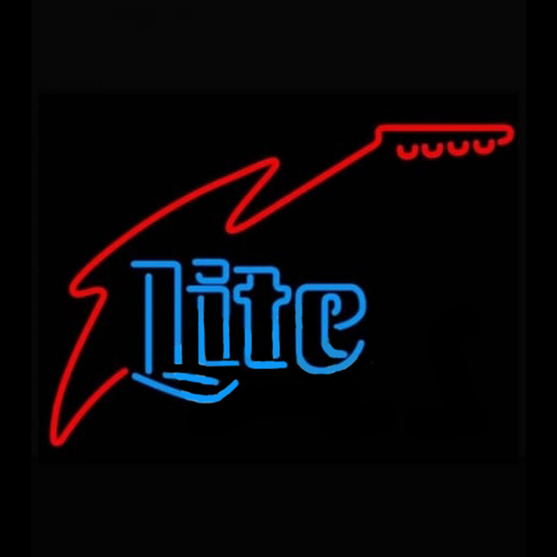 Miller Lite Guitar Neonskylt