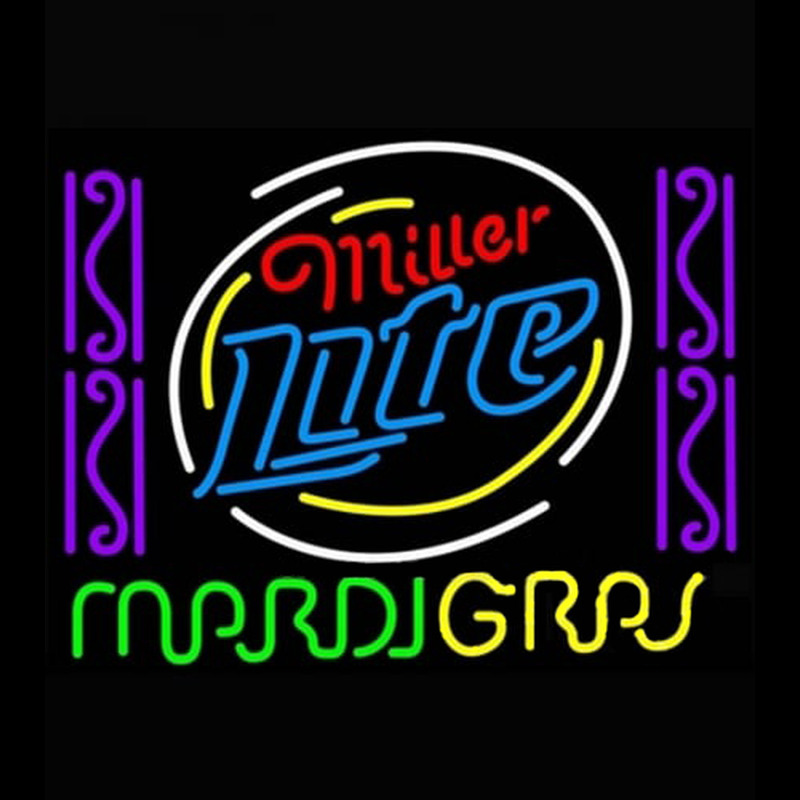 Miller Lite Mardi Neonskylt