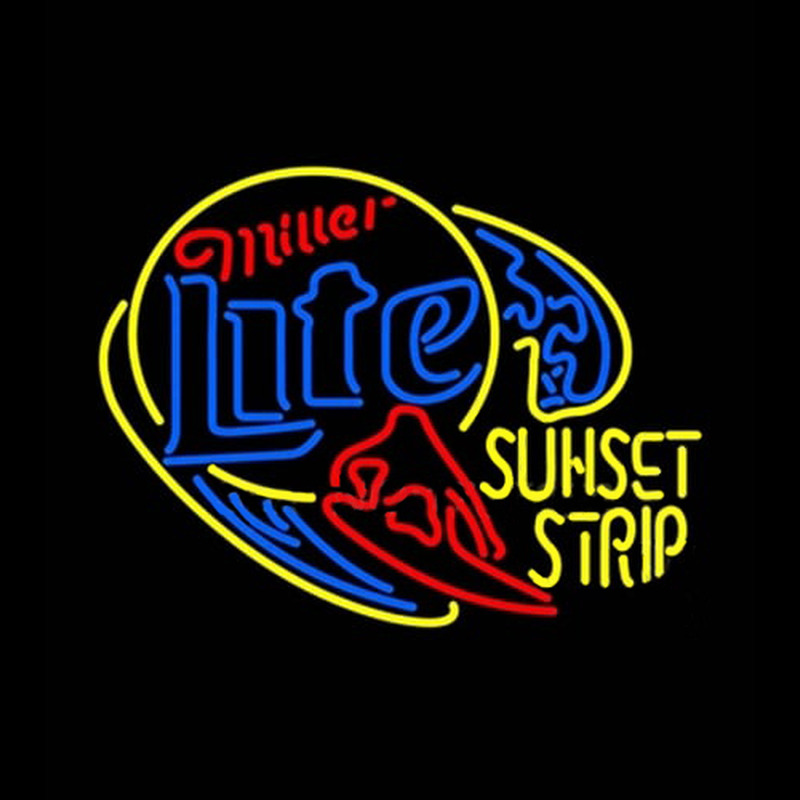 Miller Lite Surfer Sunset Strip Neonskylt