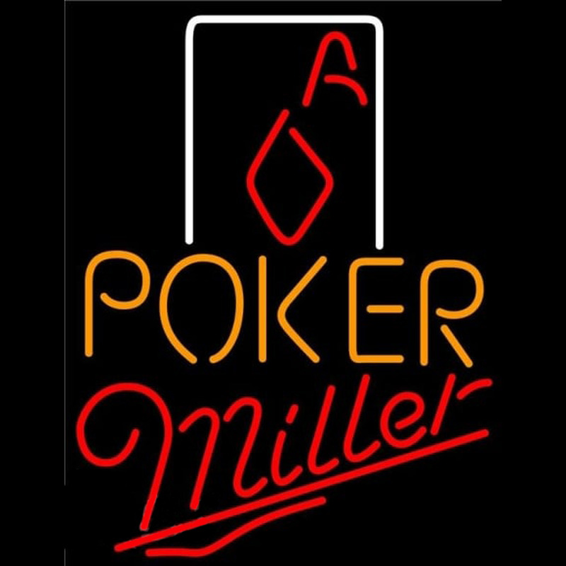 Miller Poker Squver Ace Beer Sign Neonskylt